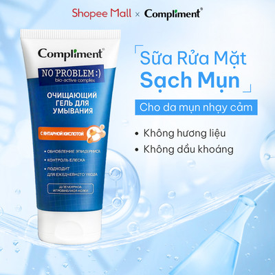 Sữa Rửa Mặt Compliment Succinic Acid Sạch Thoáng, Gom Cồi Mụn Nhanh, Giảm Thâm Dịu Da 200ml