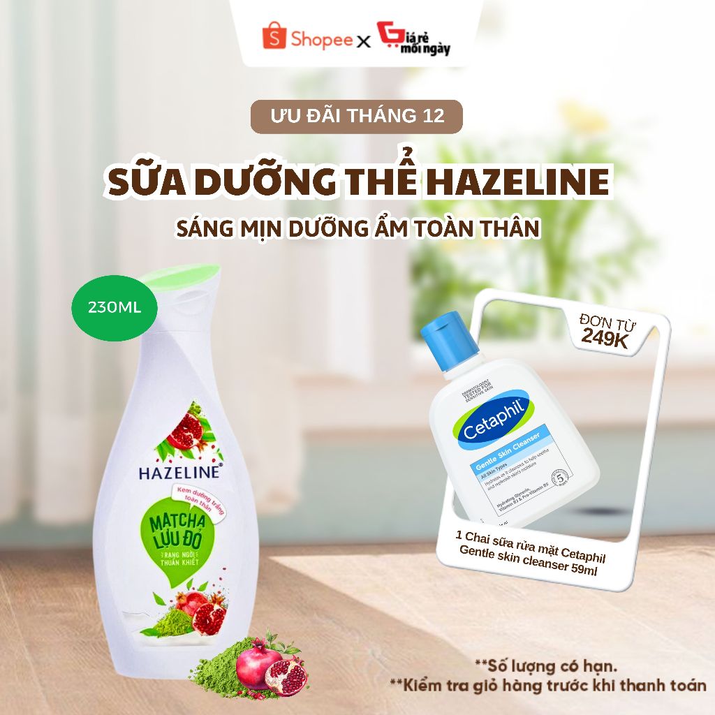 Sữa Dưỡng Thể Hazeline Matcha & Lựu Đỏ 230ml