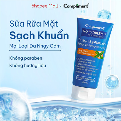 Sữa Rửa Mặt Compliment - Sạch Sâu, Ngừa Khuẩn, Giảm Mụn Dịu Nhẹ Cho Mọi Loại Da Nhạy Cảm 200ml