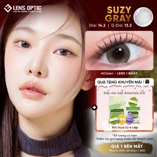  Kính áp tròng 1 ngày Clalen Iris 1 Day màu Suzy Gray – Lens xám tự nhiên chống UV - LENS OPTIC 