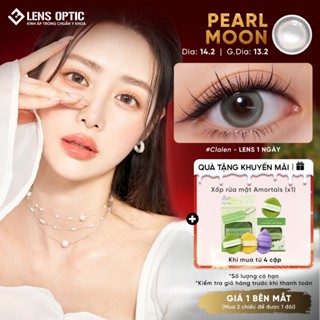  Kính áp tròng 1 ngày Clalen Iris 1 Day Pearl Moon – Lens xám sáng,14.2mm độ 0.00–10.00 – LENS OPTIC 