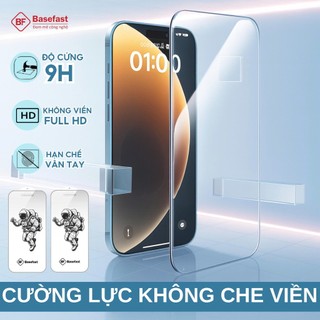  Kính cường lực iphone không viền đen Basefast full HD chống mẻ cạnh cho ip 12 13 14 15 16 17 Pro Max 
