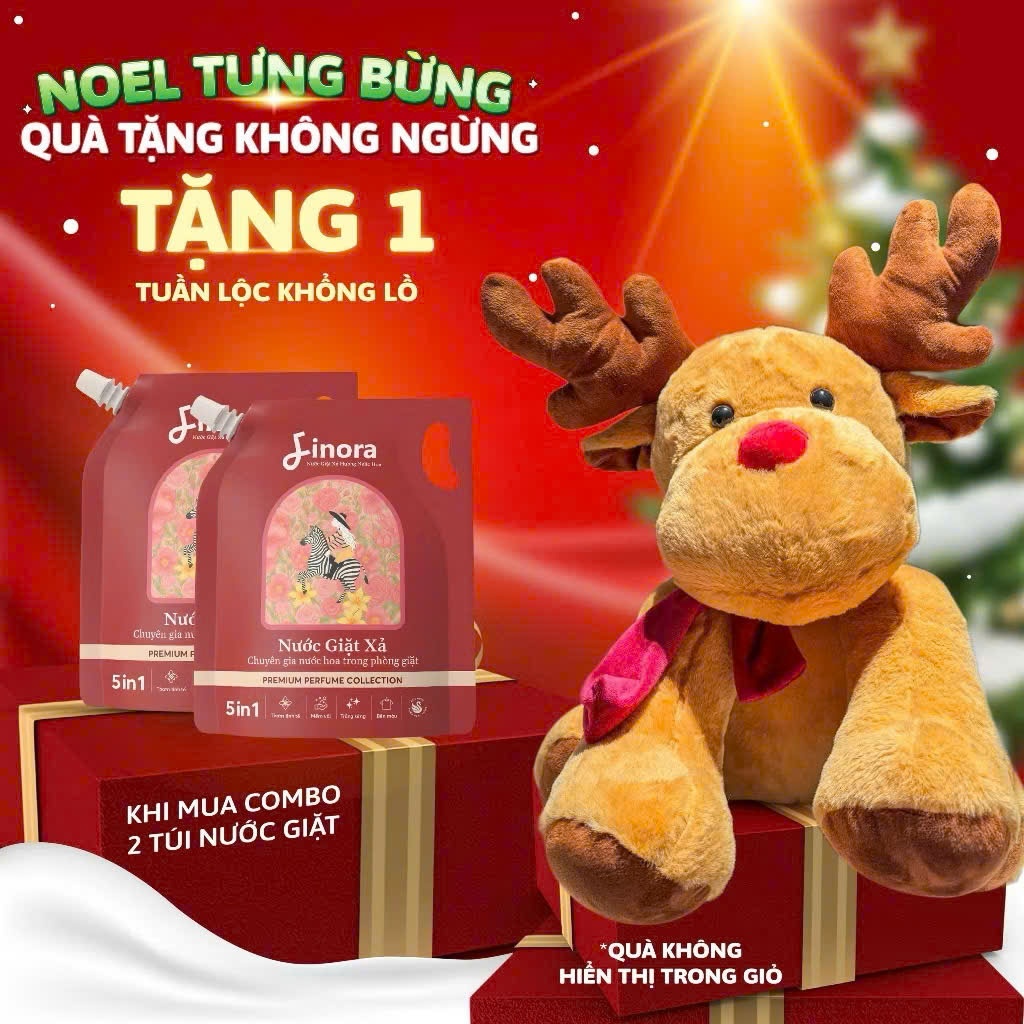 [Tặng Tuần Lộc Khổng Lồ]  Combo 2 nước giặt Finora phiên bản Premium 1 Lít - hương thơm lâu
