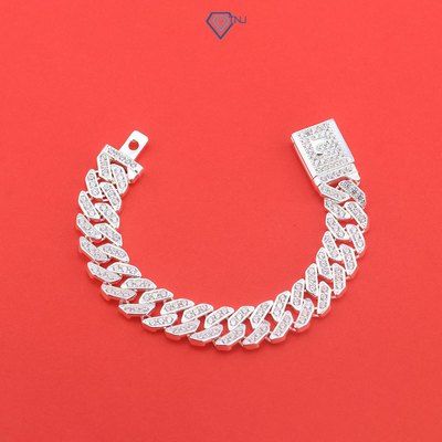 Lắc tay cho bé cuban đính đá bản 8mm gắn chữ cái theo yêu cầu LTT0190 - Trang Sức TNJ