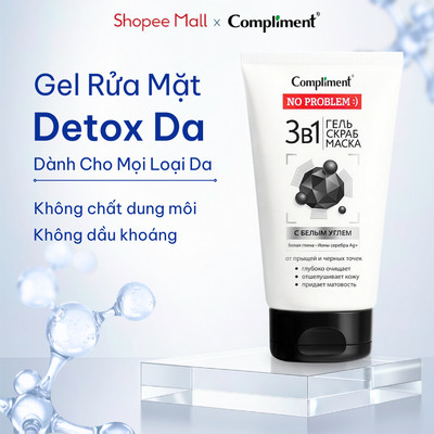 Gel Rửa Mặt Compliment Than Hoạt Tính Cho Mọi Loại Da - Detox, Sạch Nhờn, Sáng Mịn 150ml