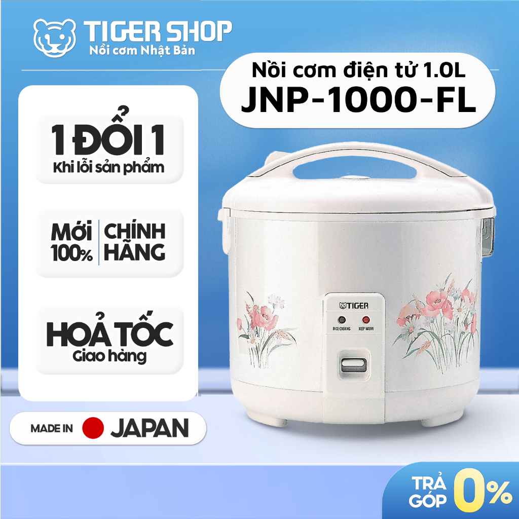 JNP-1000 |Nồi Cơm Điện TIGER JNP-1000-FL 1 Lít (Lòng nồi Chống dính, Made In Japan) [Có Hỏa Tốc - CH