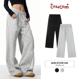  Quần Nỉ Chân Cua Phối Line Nổi Cạp Chun Dây Rút Bycamcam Chất Liệu Dày Dặn Form Thể Thao Cá Tính QTD399 