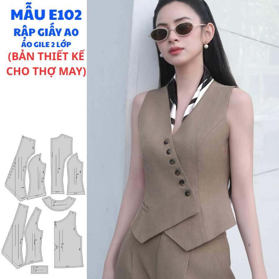 RẬP GIẤY A0 CHO THỢ MAY-ÁO GILE NỮ MÃ E102