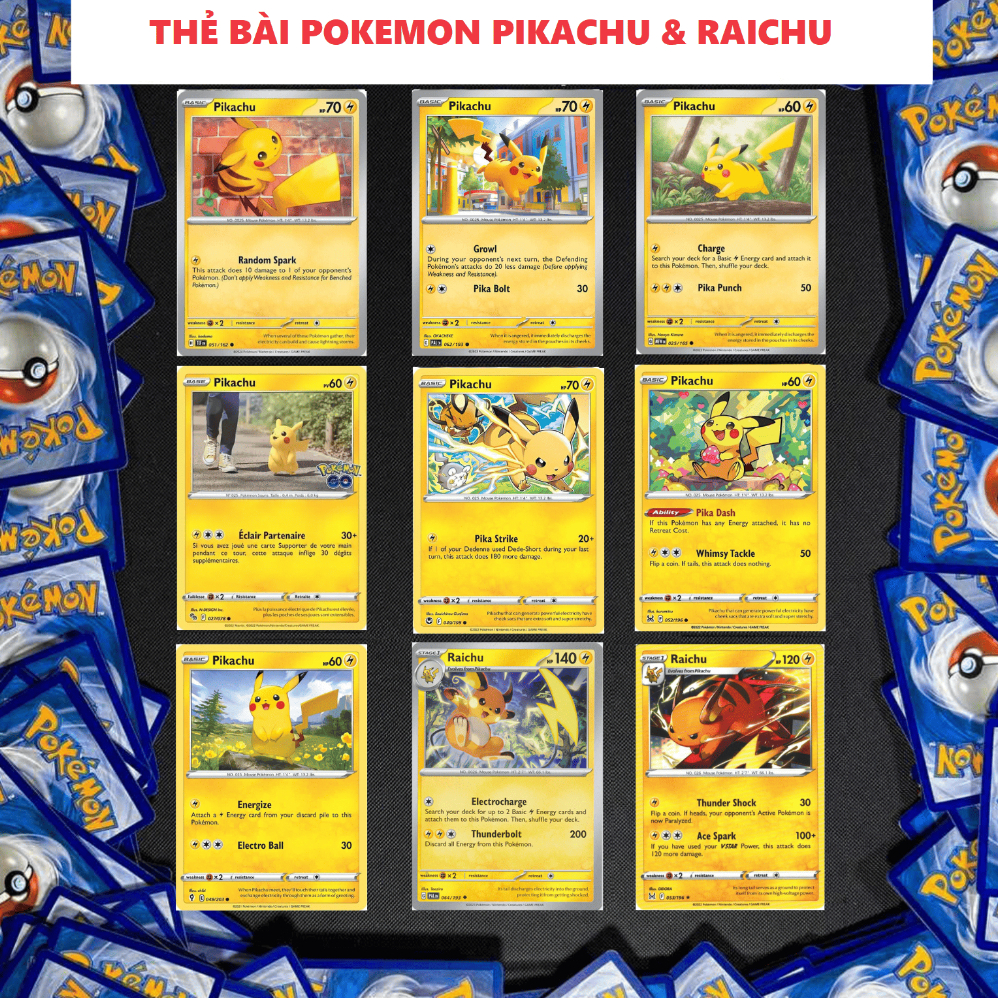[Chính hãng] Thẻ Bài Pokemon Pikachu - Thẻ Pokemon Tcg