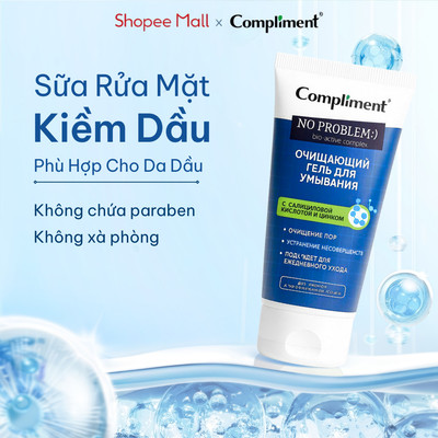 Compliment Sữa Rửa Mặt  BHA & Zinc - Sạch Sâu, Kiềm Dầu, Ngăn Ngừa Mụn Cho Da Dầu 200ml