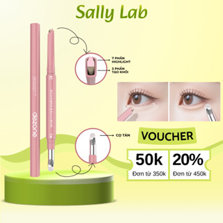  Bút Kẻ Bọng Mắt 3D Dezone Kèm Đầu Cọ Vẽ Bộng Mắt 2 Đầu Highlight Tạo Khối Lâu Trôi Chống Nước 