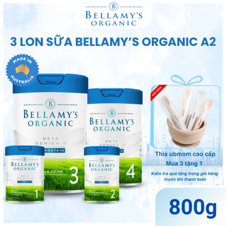  Bellamy Organic A2 800g đủ số 3 lon sữa bột hỗ trợ tăng cân tăng sức đề kháng - BELLAMY'S ORGANIC 