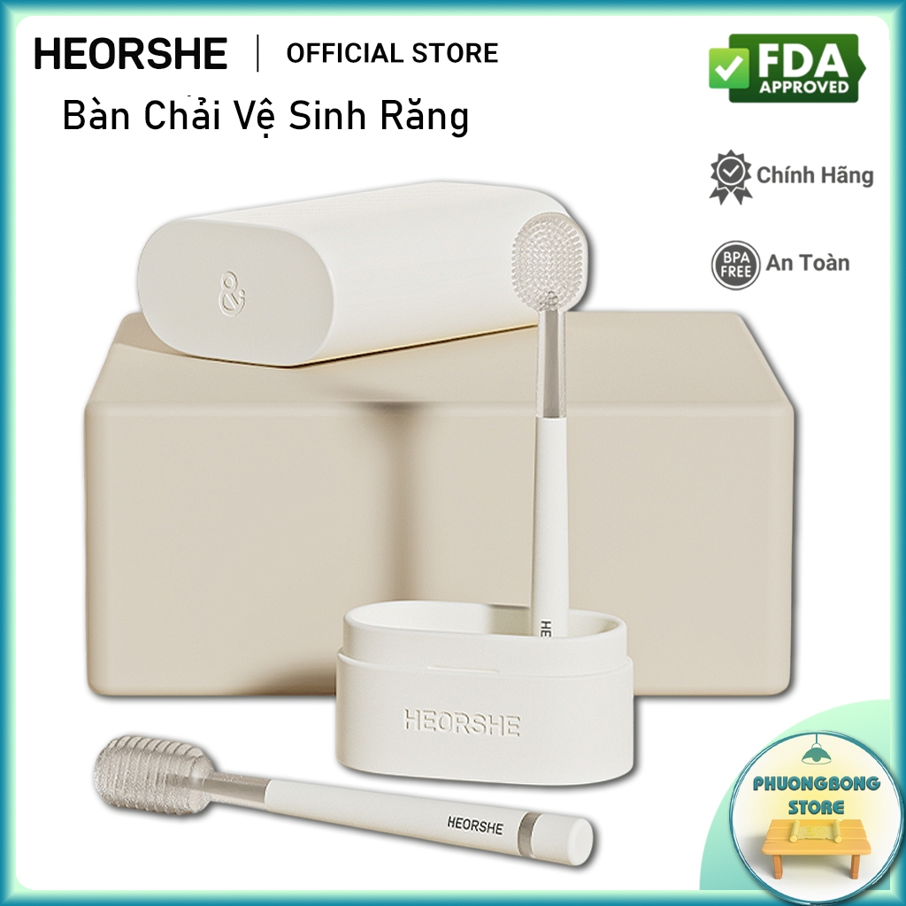 Bộ Bàn Chải Vệ Sinh Răng Miệng Cho Bé 0-18 Tháng Tuổi HEORSHE - Bàn Chải Đánh Răng Lông Mềm Heorshe