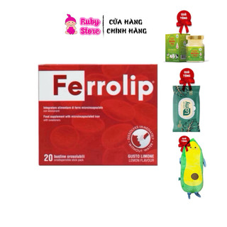  Sắt sinh học Ferrolip hộp 20 gói - Dành cho mẹ bầu và người thiếu máu 