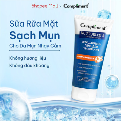 Sữa Rửa Mặt Compliment Succinic Acid Sạch Thoáng, Gom Cồi Mụn Nhanh, Giảm Thâm Dịu Da 200ml