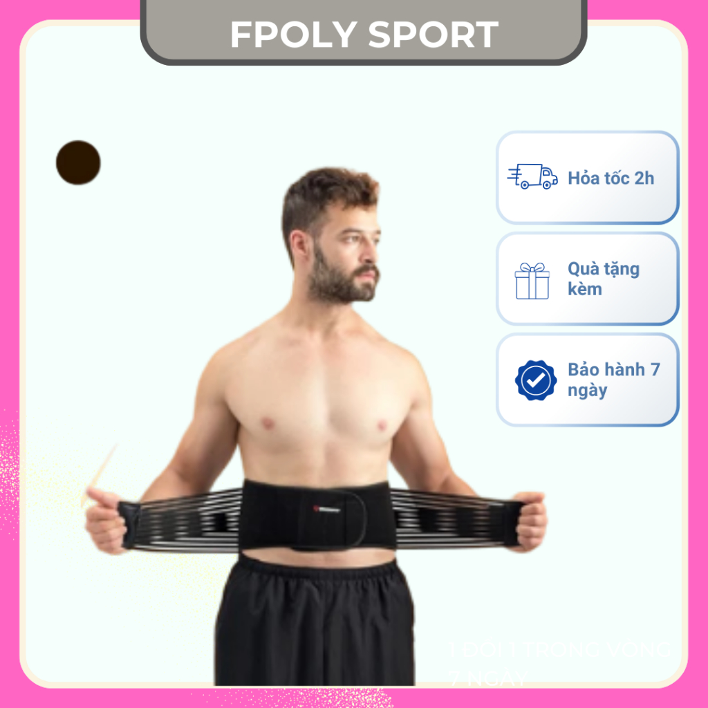 Đai lưng tập Gym, đai tập Gym bảo vệ cột sống chống đau lưng Fpoly Sport  FS722