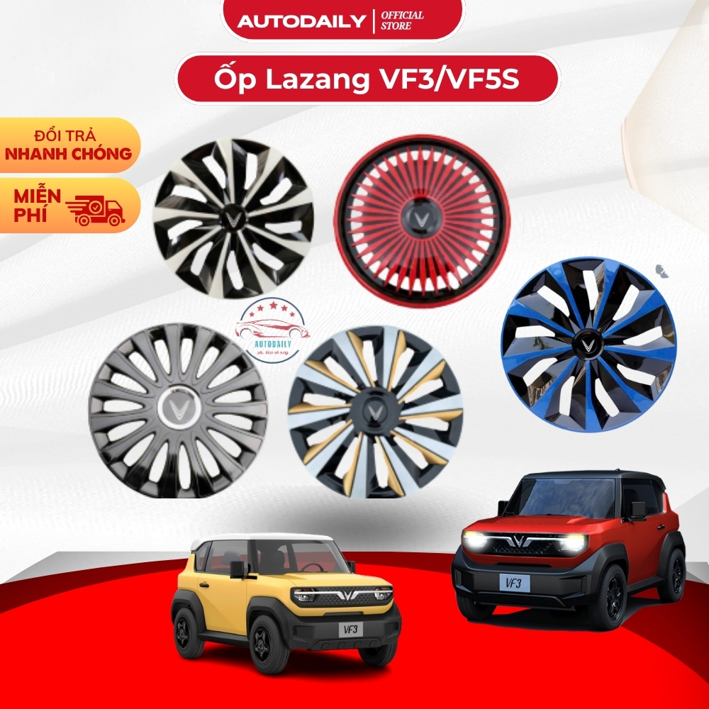 Combo 4 Ốp Lazang Có Logo Vinfast VF3 VF5 Size 16 Inch, Ốp Mâm Cho Các Dòng Xe Ô Tô Bánh 16 inch.