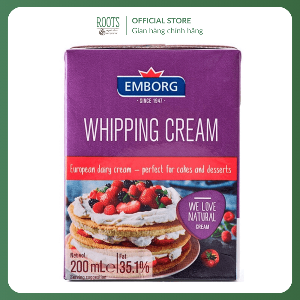 (Ship hỏa tốc) EMBORG - Kem Sữa, Whipping Cream, 35.1% Fat (200ml)