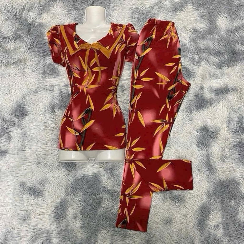 Đồ bộ may sẵn mặc nhà quần dài ống ôm