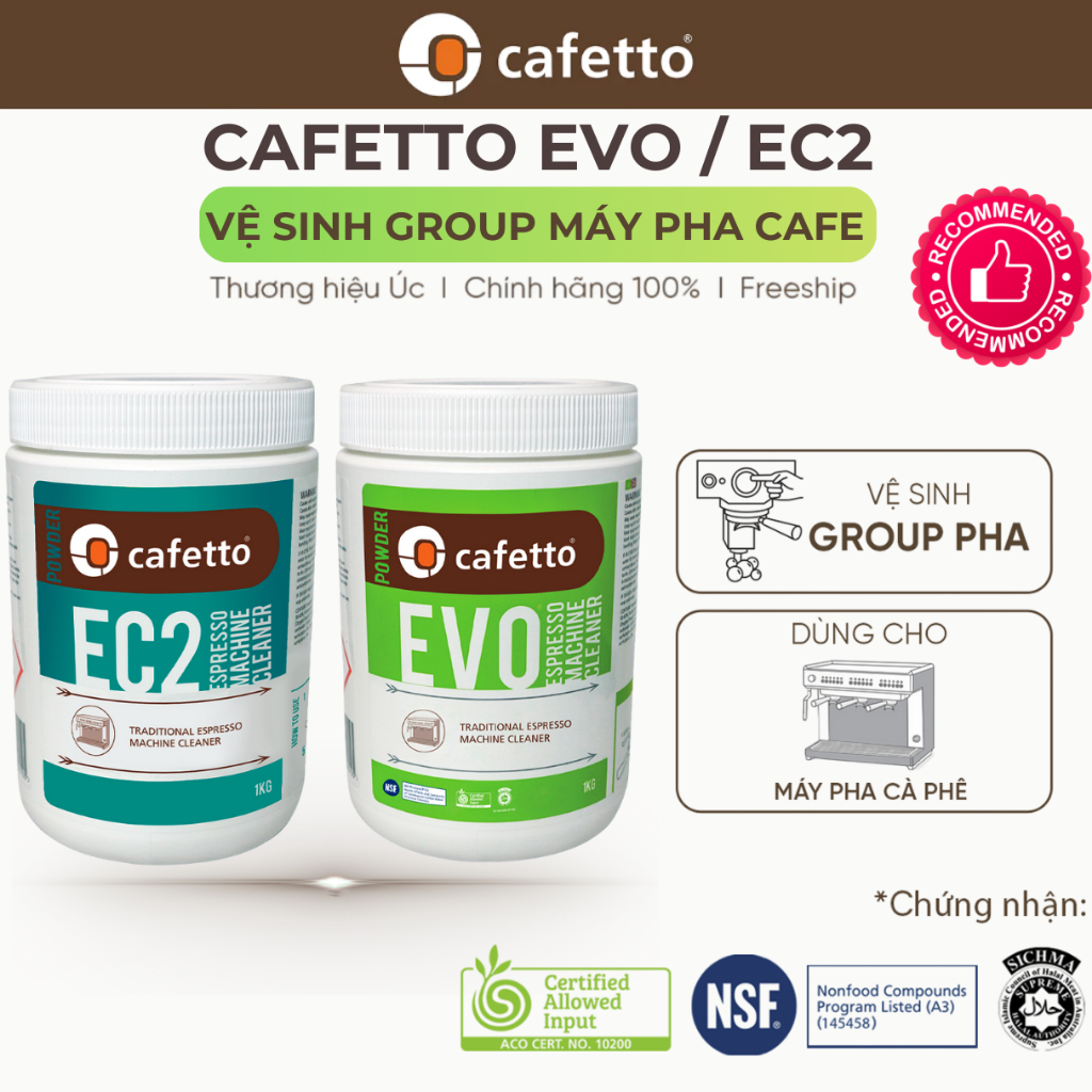 Thuốc Vệ Sinh Group Máy Pha Cà Phê Cafetto EVO 500g/1kg | EC2 1.1kg