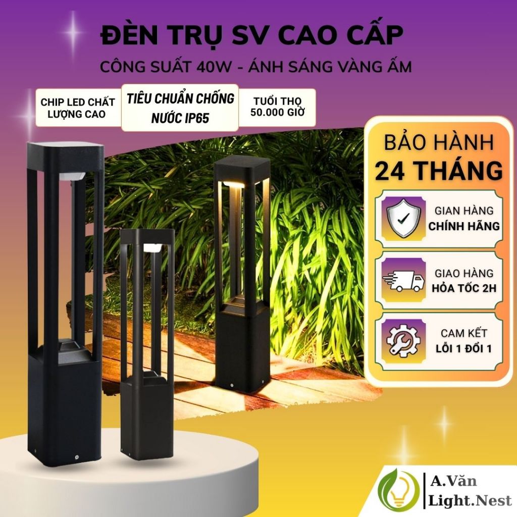 Đèn Trụ Sân Vườn Hợp Kim Nhôm LED 10W Phong Cách Hiện Đại, Chống Oxy Hóa Ngoài Trời