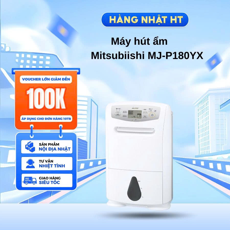 Máy hút ẩm Mitsubishi MJ-P180YX Công suất hút 18L/ ngày MỚI NHẤT 2025