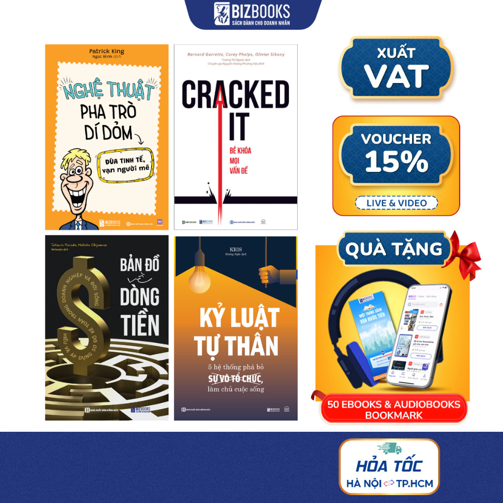 Bộ Sách 4 Kỹ Năng Nâng Tầm Cuộc Đời - Khi Tầm Tới - Tiền Sẽ Tới: Kỷ Luật Tự Thân, Dí Dỏm, Cracked It