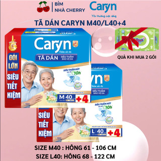  Tã Bỉm Dán Người Lớn Caryn Size M40 L40 Miếng Gói Siêu Tiết Kiệm siêu thấm cho người già Cherry 