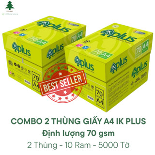 COMBO 2 Thùng Giấy In A4 IK Plus, Giấy Photo IK Plus 70gsm dày dặn, in mượt mà không kẹt BEST SELLER