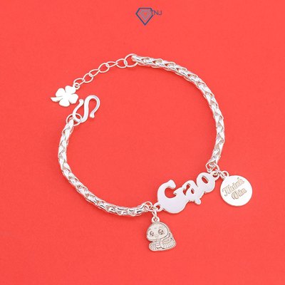 Lắc bạc cho bé charm rắn khắc tên theo yêu cầu LTT0194 - Trang Sức TNJ