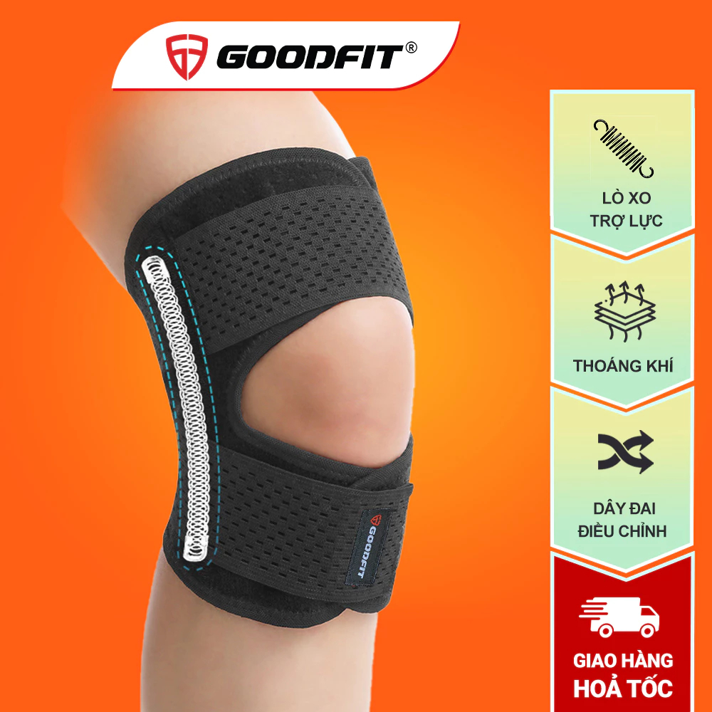 GoodFit Bó Gối Thể Thao GF526K Giảm Đau Bảo Vệ Chân Thương Khớp Gối Bác Lớn Tuổi Thể Thao Cho Người 