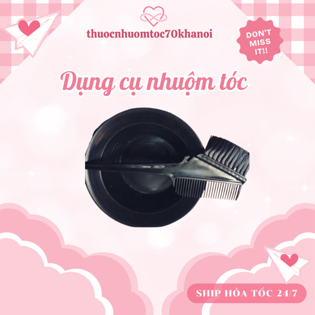 Bát, lược nhuộm tóc, dụng cụ tự nhuộm tóc tại nhà