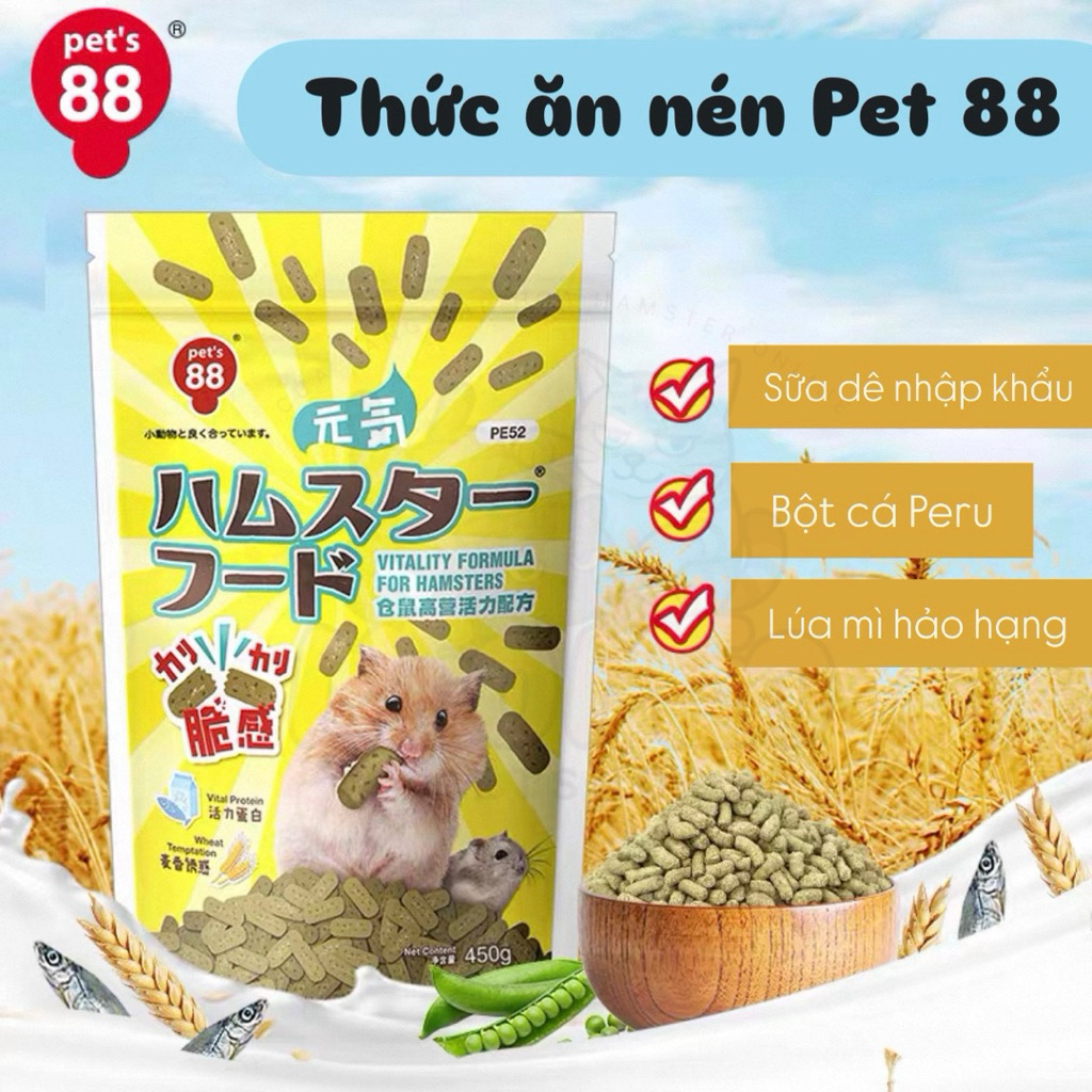 Thức ăn nén siêu đạm cao cấp Pet 88 cho haasmter nén protein pet’ 88 bổ sung nguồn đạm dồi dào cho h