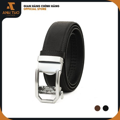 Thắt lưng da nam MVT4-61 chất da bò vân voi cao cấp, khoá hợp kim trắng sang trọng, bảo hành 03 năm, Anh Tho Leather