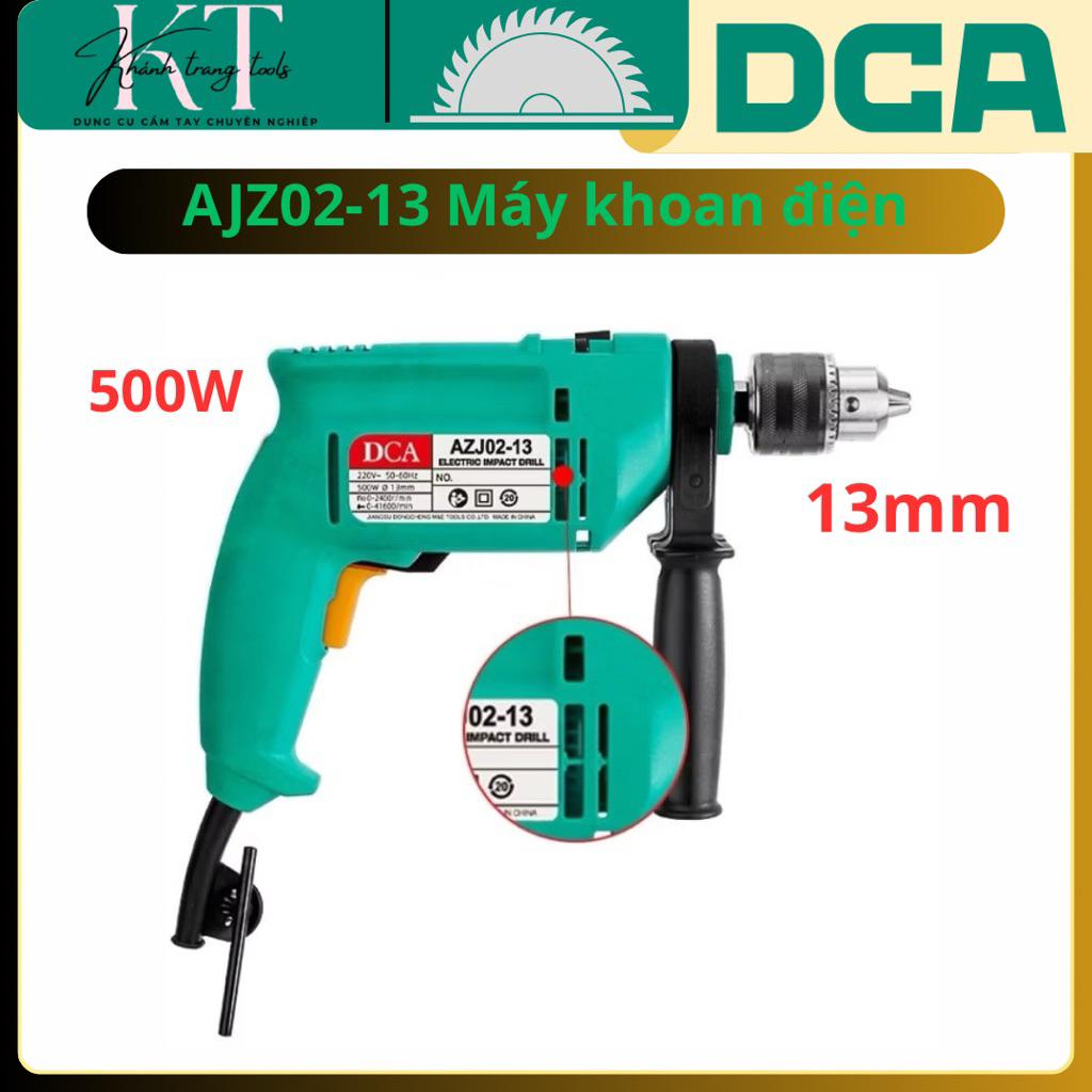 Máy khoan búa DCA AZJ02-13 – 500W – Đa năng – 13mm