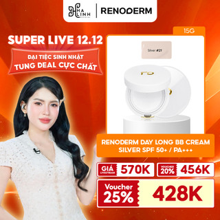   Võ Hà Linh x Renoderm  Phấn Nước Cushion RenoDerm DAY LONG BB CREAM SILVER Tone 21 Chống Nắng SPF50+ PA+++ 15g 