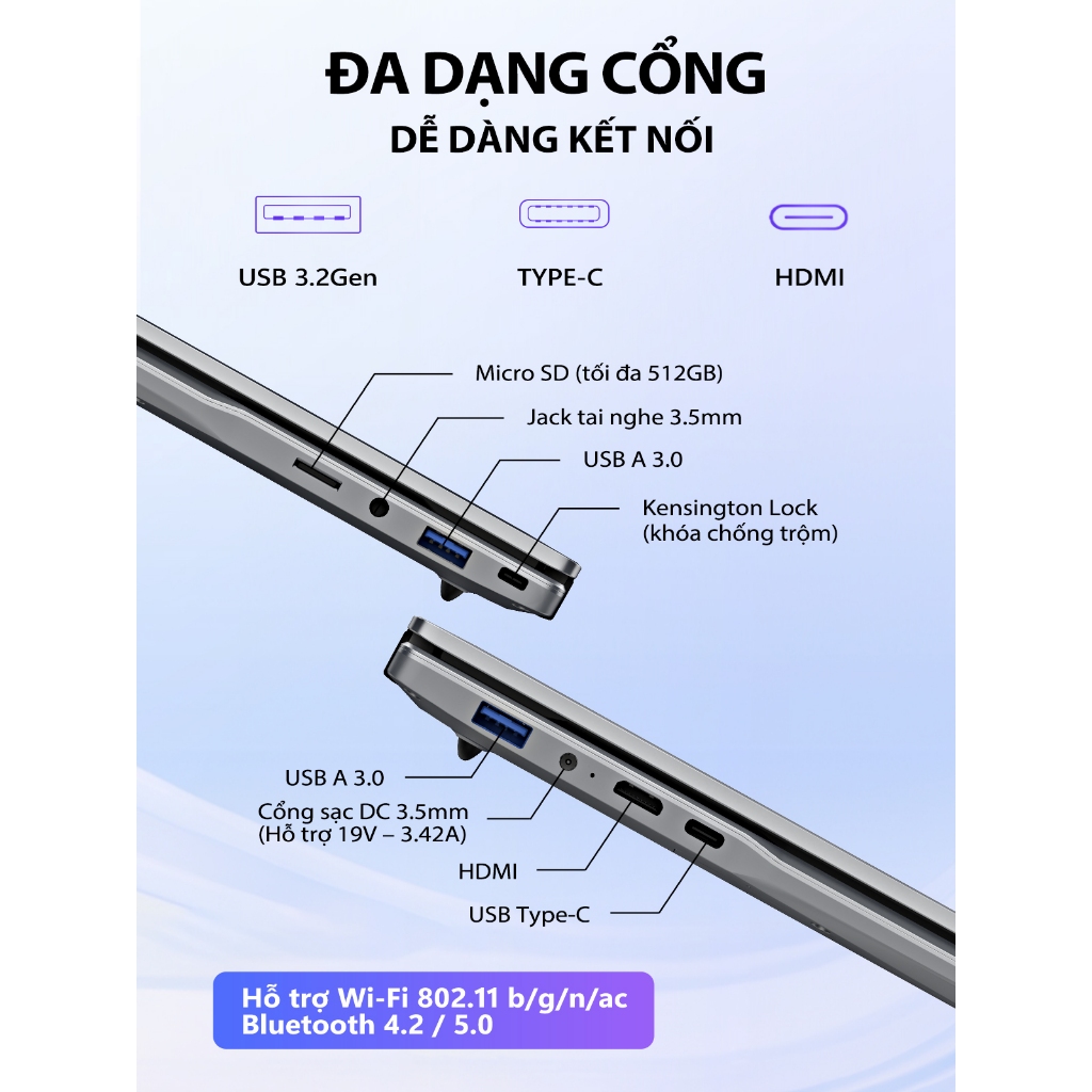 Laptop giá rẻ 15.6inch i5-8250U/ i7-8650U màn hình IPS RAM 16GB SSD 512GB Win 11 bản quyền - AOC bảo hành 2 năm | BigBuy360 - bigbuy360.vn