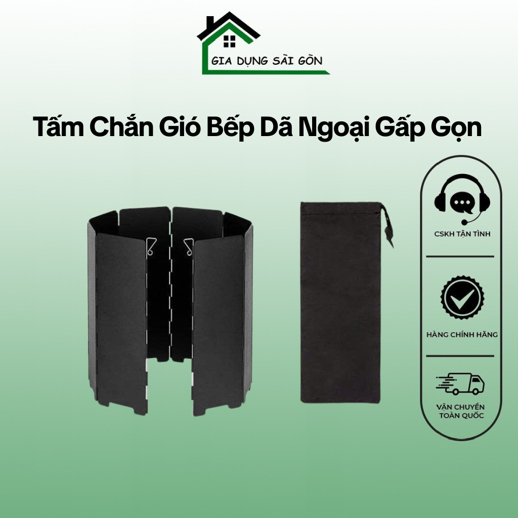 Tấm Chắn Gió Bếp Dã Ngoại Gấp Gọn - Chống Gió Cực Tốt, Dễ Gấp Gọn - Phụ Kiện Cắm Trại, Picnic, Phượt