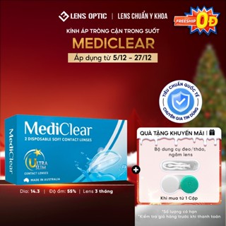  Kính áp tròng Mediclear - Úc trong suốt dùng 3 tháng lens trong suốt cận thị chính hãng -Lens Optic 