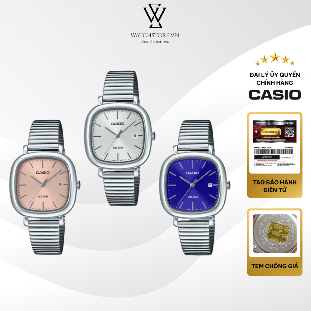 Đồng Hồ Nữ Casio LTP-B166 Mặt Kính Khoáng 30mm Chống Nước Dây Kim Loại Chính Hãng