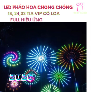    Bản Đặc Biệt   Đèn LED Pháo Hoa Chong Chóng Ngoài Trời - Full Hiệu Ứng - Có Loa - Đường Kính 2.2 m ĐÓN TẾT 2026 