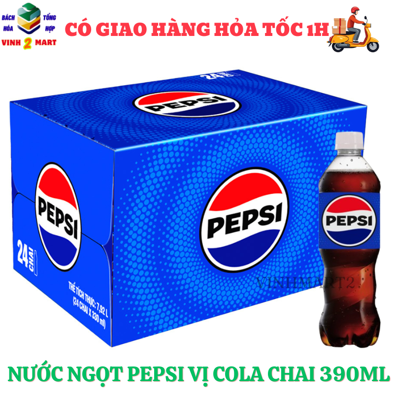 nước ngọt có ga  Pepsi Cola chai 390ml