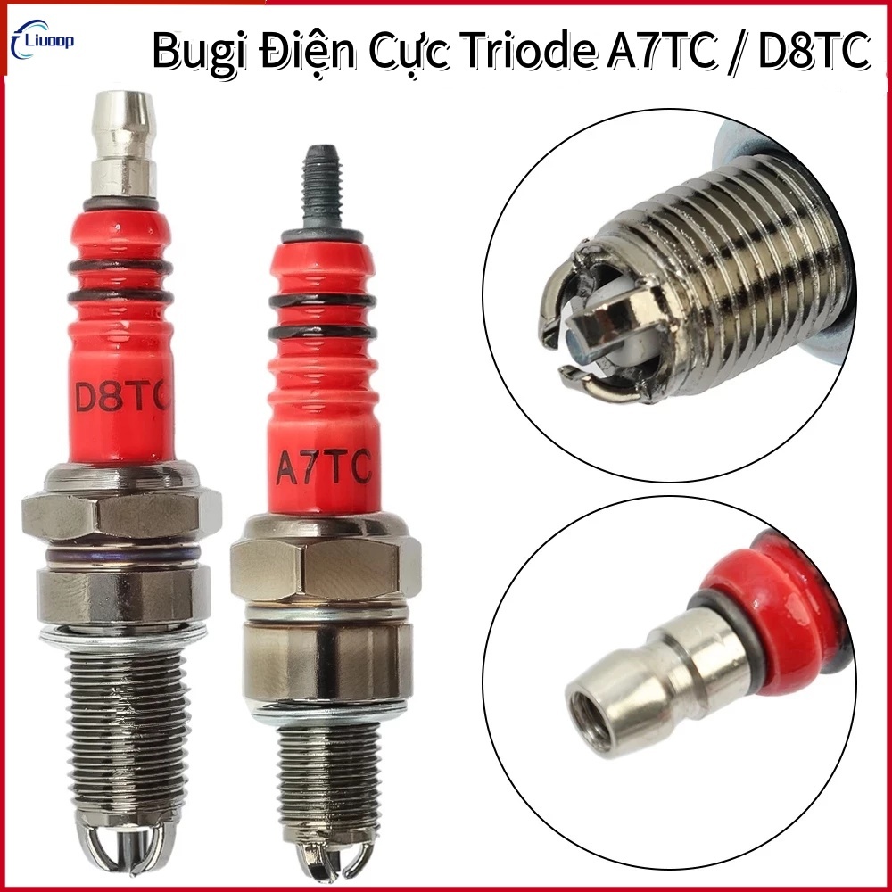 LIUOOP Bugi Điện Cực (dành cho xe máy 50CC-150CC) Triode A7TC bugi Cho Xe Tay Ga 50cc 110cc 125cc Atv

