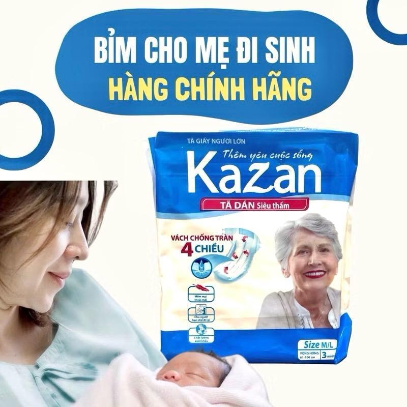 Sét 3  Bỉm đi sinh cho mẹ, bỉm người lớn KAZAN thấm hút tốt