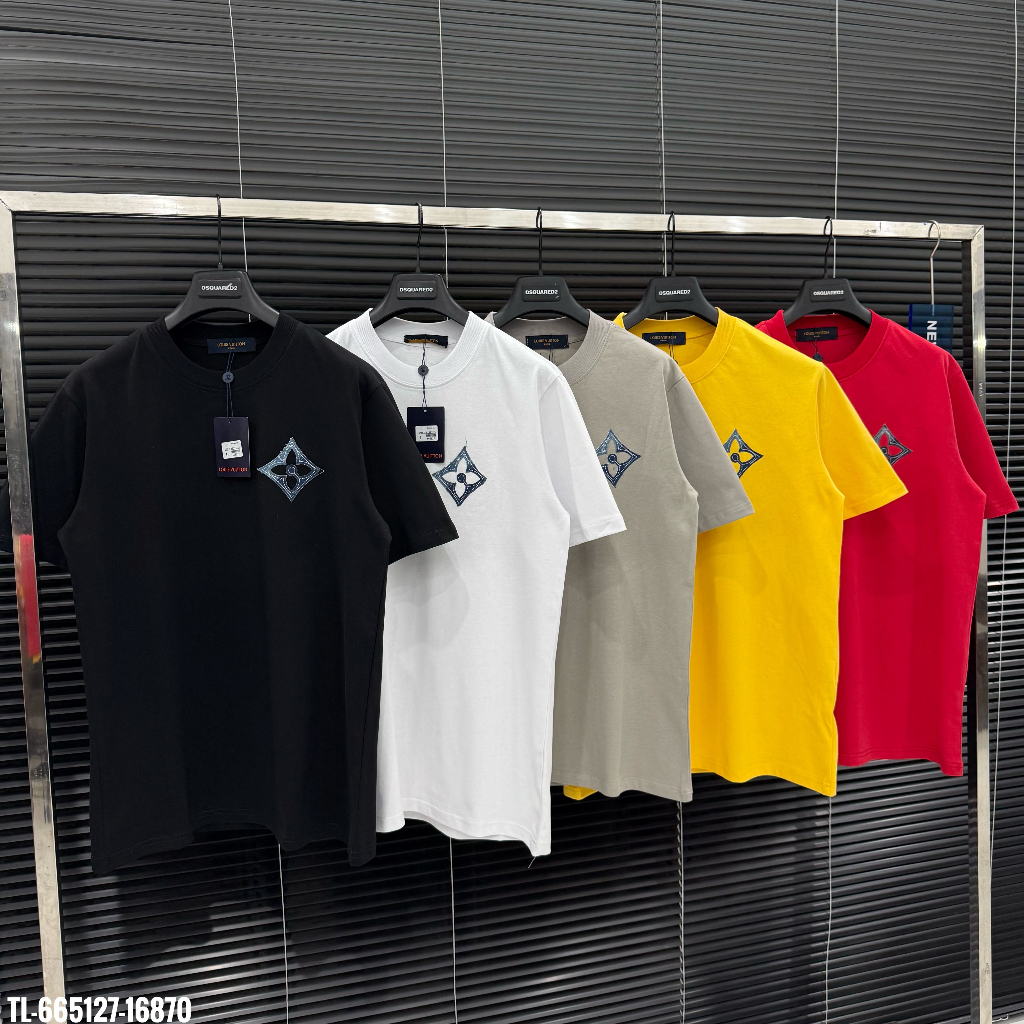 [DEAL MỞ BÁN] Áo Phông Louis Vuitton Thêu Chất Cotton 280gsm Cao Cấp Dày Dặn, Form Unisex Nam Nữ | D