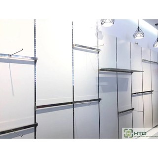 ( Hàng nhập YON )Thanh Ray Gắn Tường kết hợp Tay Đỡ, Kệ Treo Đồ, Chuyên Dụng Cho Kệ Shop & Siêu Thị