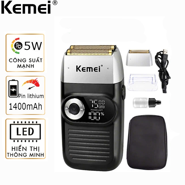  Máy cạo râu Kemei 2026 máy em khỏe lưỡi cực sắc bén. 