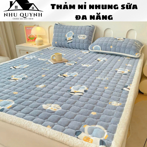 Thảm trải giường lông cừu nỉ nhung Màu Xu Hướng 2024, thảm nỉ nhung đa năng 3 lớp - Đủ Kích Thước