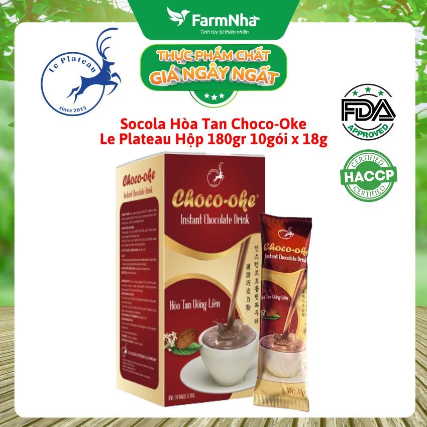 Socola hòa tan Le Plateau Coffee Choco Oke 180g 10 gói x 18gr - Thơm ngon đậm vị ca cao