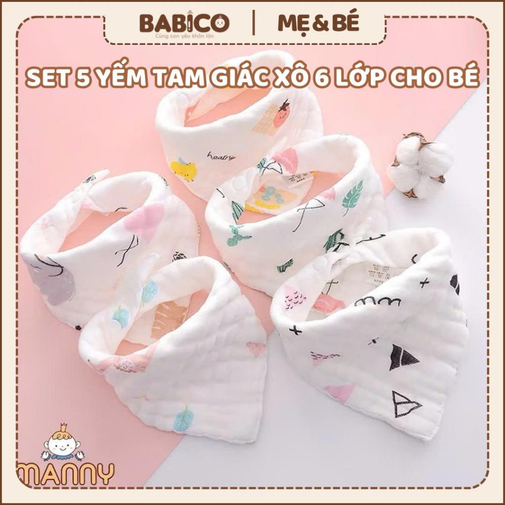 1 chiếc Yếm xô Organic 6 lớp cho bé có cúc bấm.